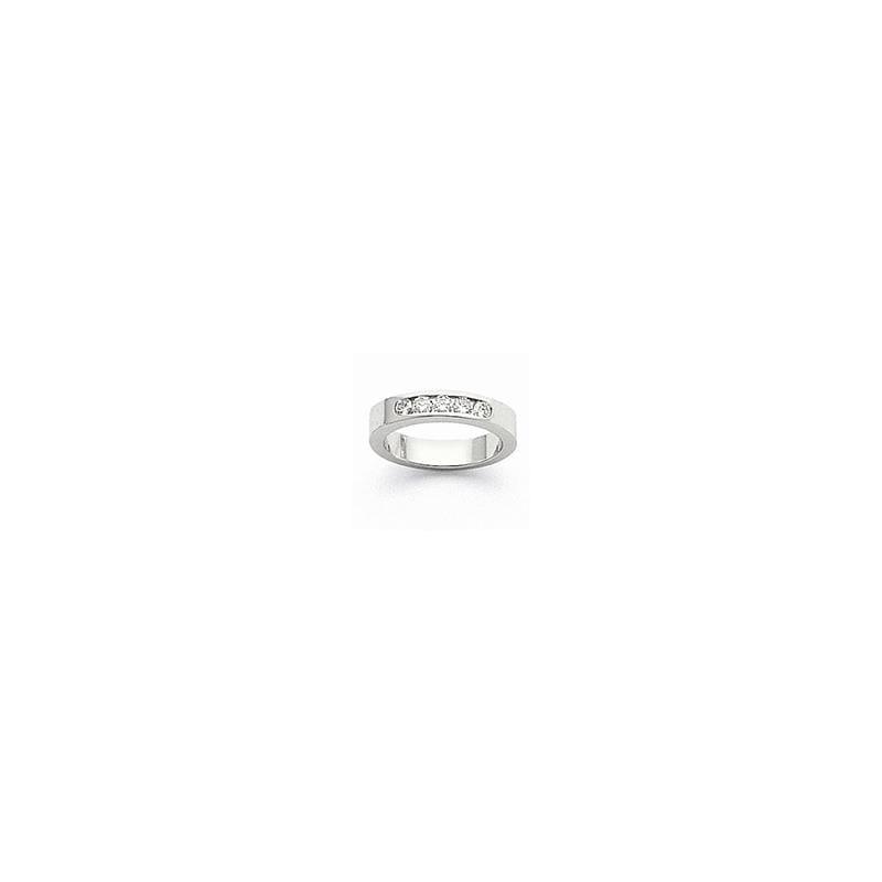 14k White Gold Flat Partial Closed 5-Stone Channel Band Mounting - Seattle Gold Grillz