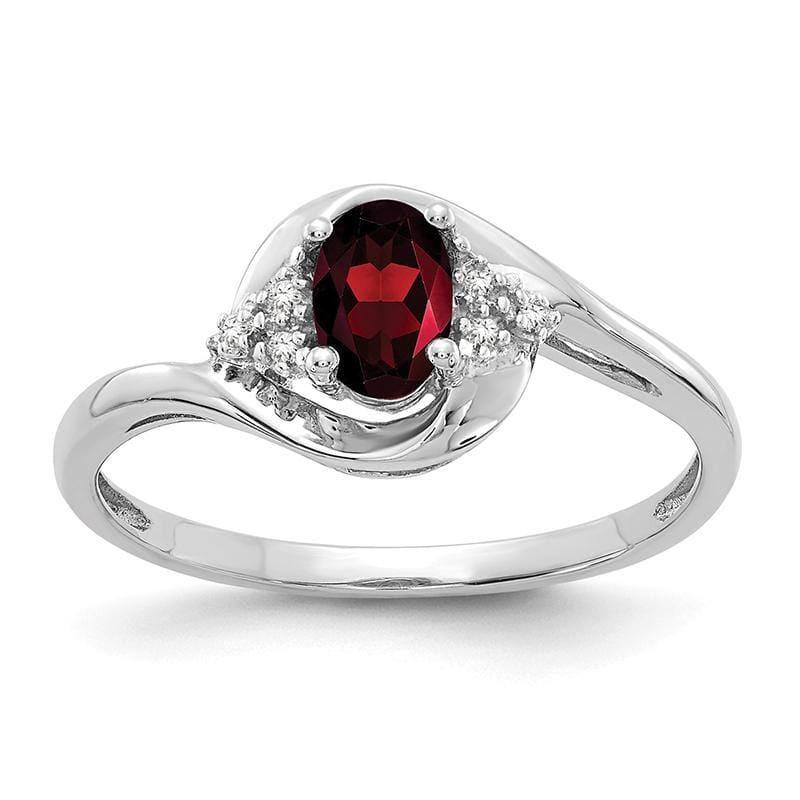 14k White Gold Garnet Diamond Ring - Seattle Gold Grillz