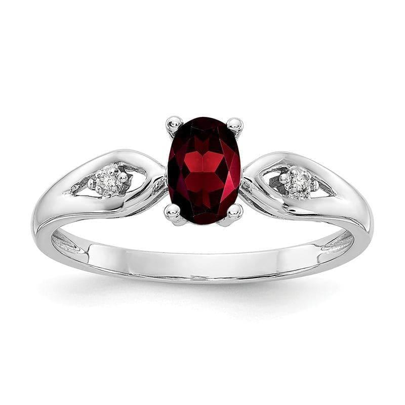 14k White Gold Garnet Diamond Ring - Seattle Gold Grillz