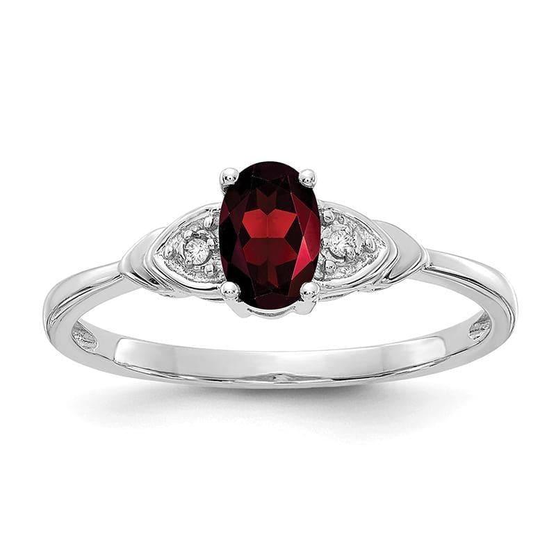 14k White Gold Garnet Diamond Ring - Seattle Gold Grillz