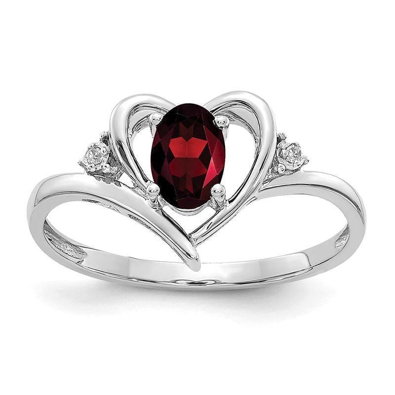 14k White Gold Garnet Diamond Ring - Seattle Gold Grillz
