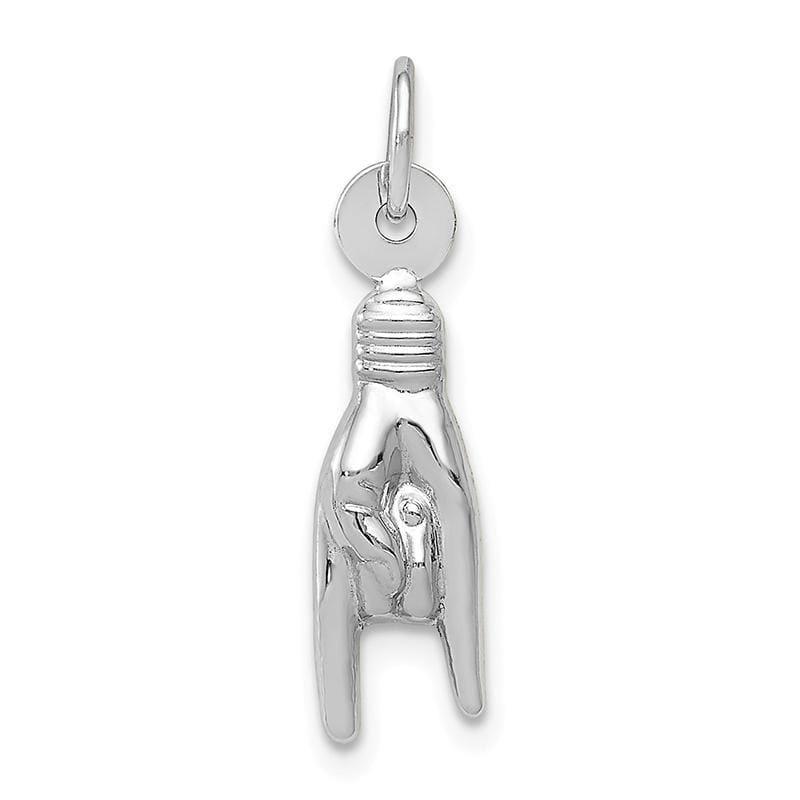 14k White Gold Good Luck Hand Charm - Seattle Gold Grillz