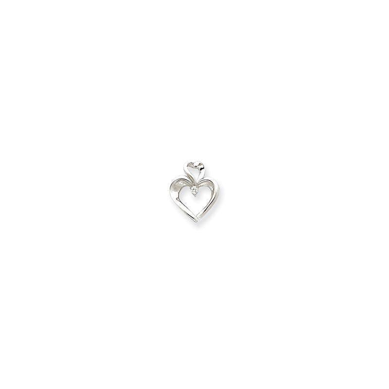 14k White Gold Heart Pendant Mounting - Seattle Gold Grillz