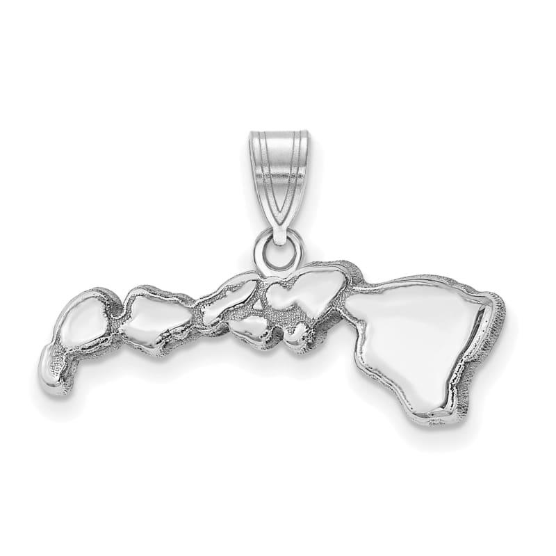 14k White Gold HI State Pendant Bail Only - Seattle Gold Grillz