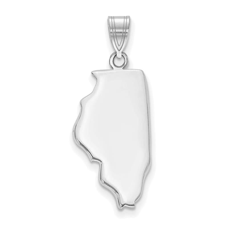 14k White Gold IL State Pendant Bail Only - Seattle Gold Grillz