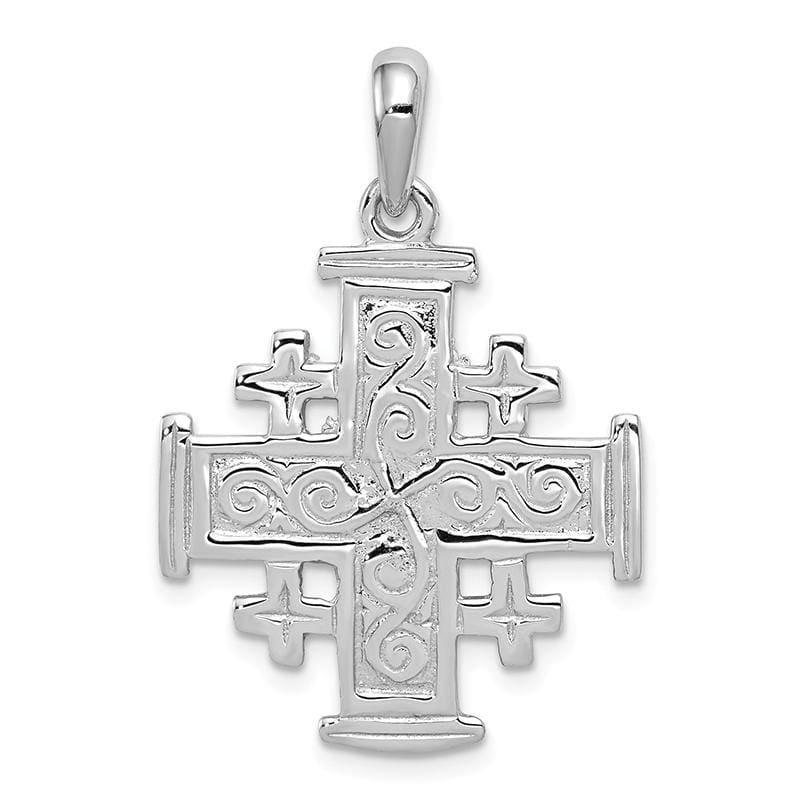 14k White Gold Jerusalem Cross Pendant - Seattle Gold Grillz