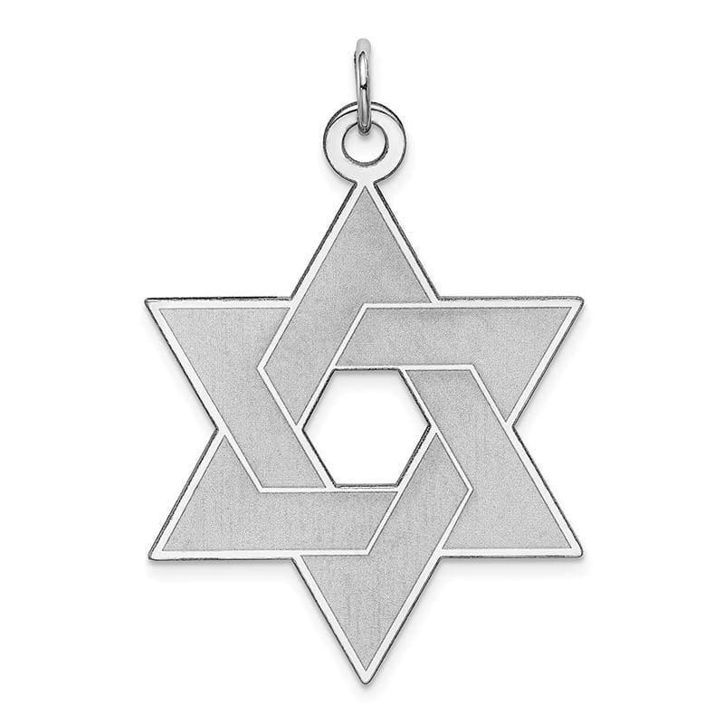 14K White Gold Laser Designed Star of David Pendant - Seattle Gold Grillz