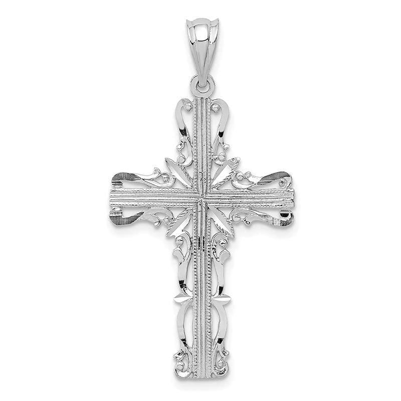 14k White Gold Latin Cross Pendant - Seattle Gold Grillz