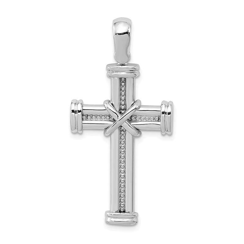 14k White Gold Latin Diamond Cross Pendant - Seattle Gold Grillz