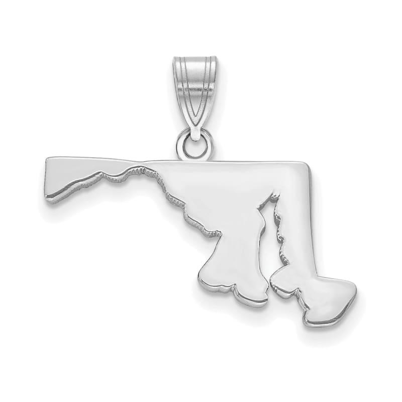 14k White Gold MD State Pendant Bail Only - Seattle Gold Grillz
