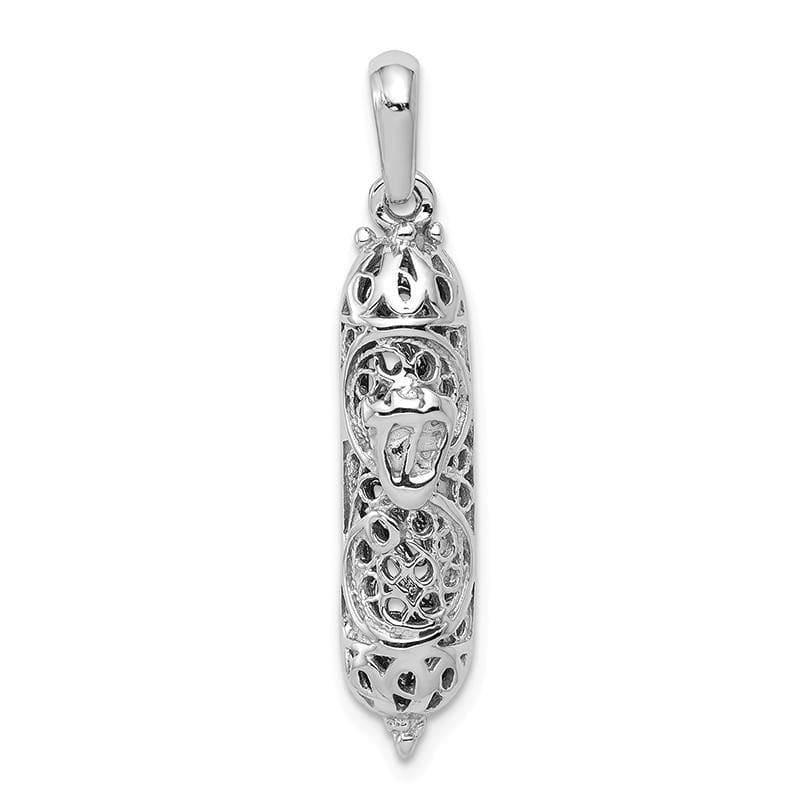 14k White Gold Mezuzah Pendant - Seattle Gold Grillz