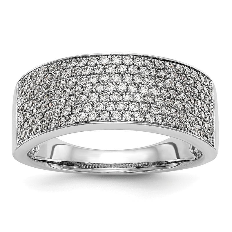 14K White Gold Micro Pave Diamond Band - Seattle Gold Grillz