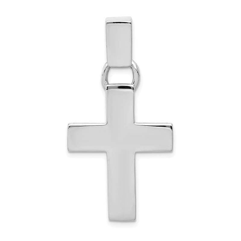 14k White Gold Modern Cross Pendant - Seattle Gold Grillz