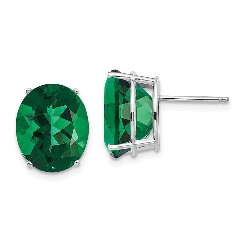 14k White Gold Mount St. Helens Oval Stud Earrings - Seattle Gold Grillz