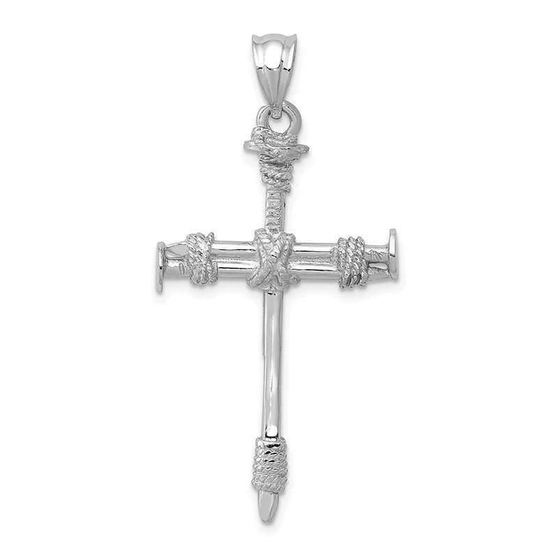 14k White Gold Nail Cross Pendant - Seattle Gold Grillz