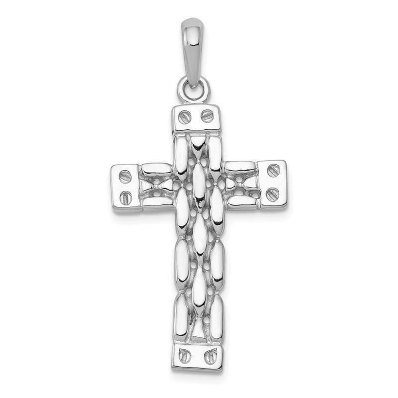 14k White Gold Panther Style Cross Pendant - Seattle Gold Grillz