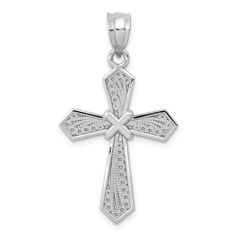 14k White Gold Passion Cross Pendant - Seattle Gold Grillz