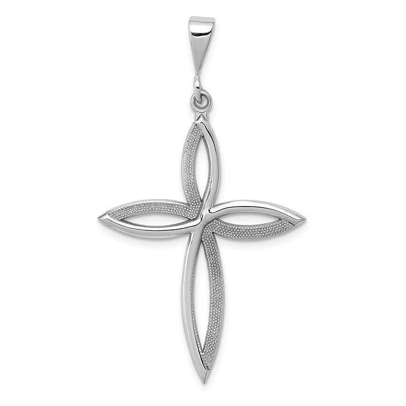 14k White Gold Passion Cross Pendant - Seattle Gold Grillz
