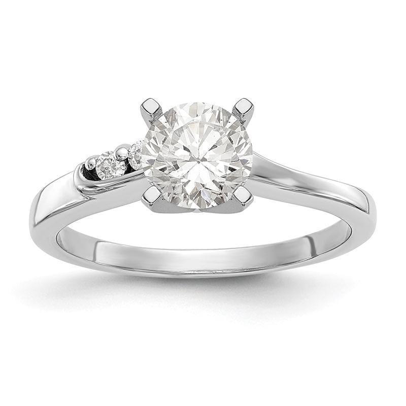 14k White Gold Peg Set By-Pass Engagement Ring Mounting - Seattle Gold Grillz