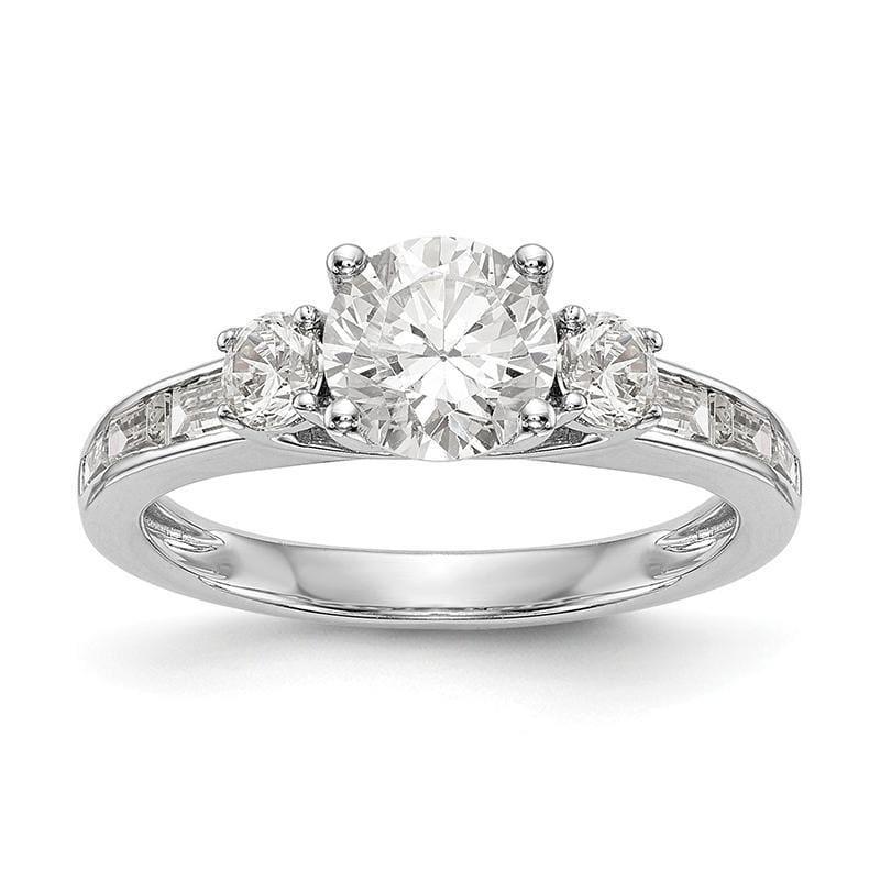 14K White Gold Peg Set Diamond Engagement Ring - Seattle Gold Grillz