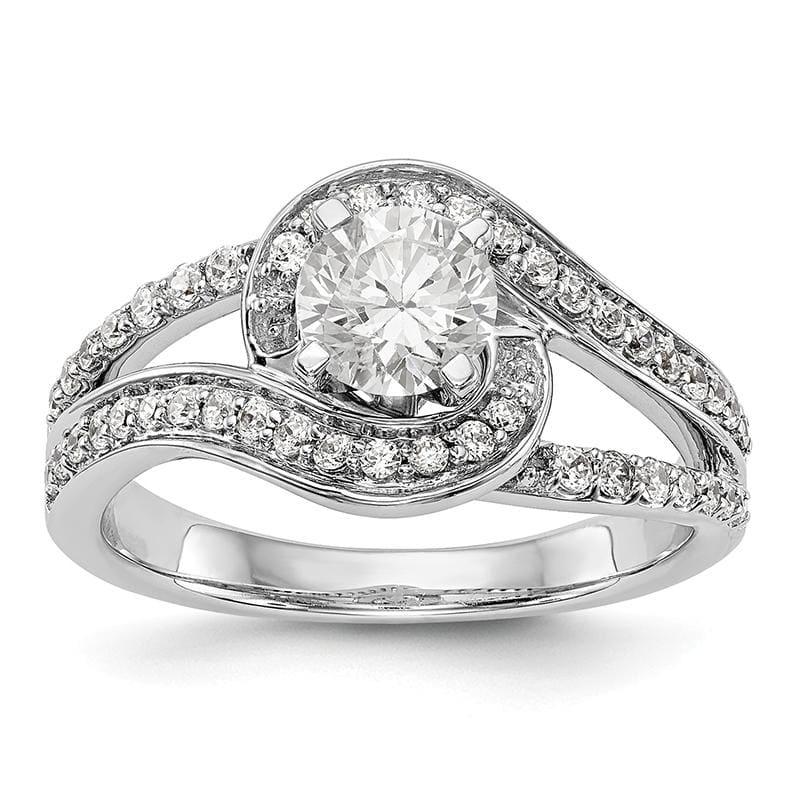 14k White Gold Peg Set Diamond Semi-mount By-Pass Engagement Ring - Seattle Gold Grillz