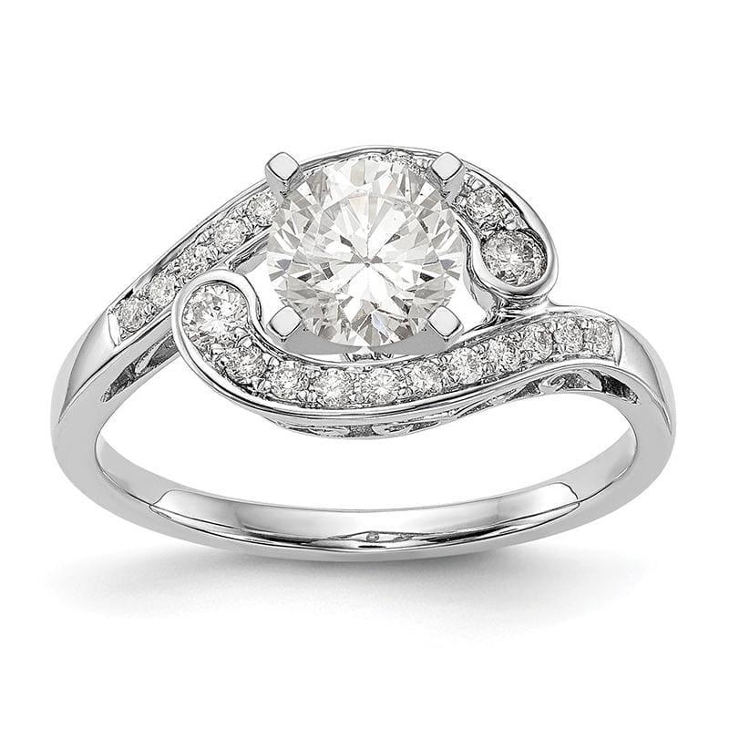 14k White Gold Peg Set Diamond Semi-mount By-Pass Engagement Ring - Seattle Gold Grillz