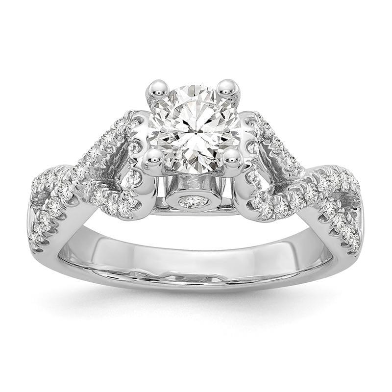 14k White Gold Peg Set Diamond Semi-mount Infinity Engagement Ring - Seattle Gold Grillz