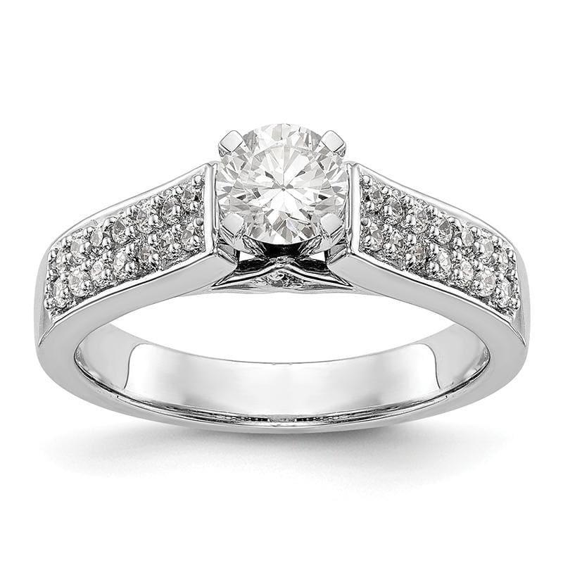 14K White Gold Peg Set Engagement Ring Mounting - Seattle Gold Grillz