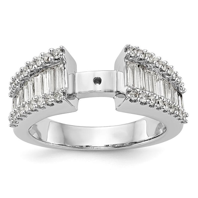 14K White Gold Peg Set Engagement Ring Mounting - Seattle Gold Grillz