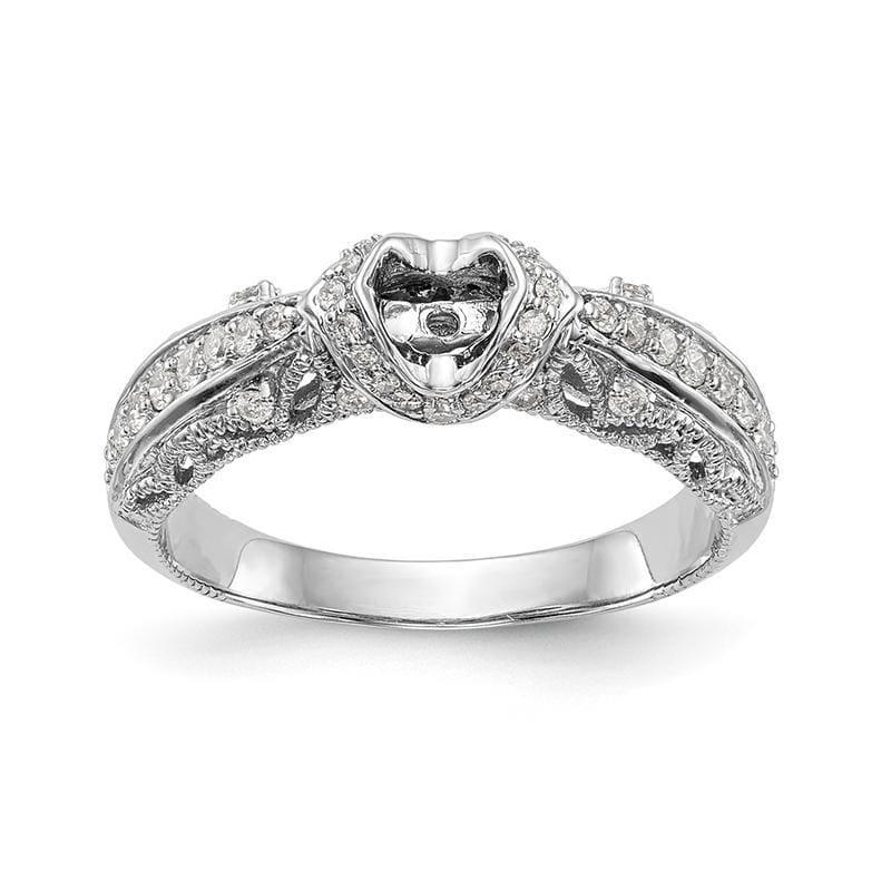 14K White Gold Peg Set Engagement Ring Mounting - Seattle Gold Grillz