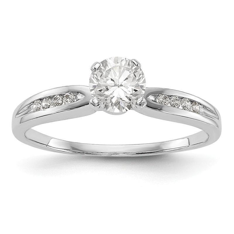 14K White Gold Peg Set Engagement Ring Mounting - Seattle Gold Grillz