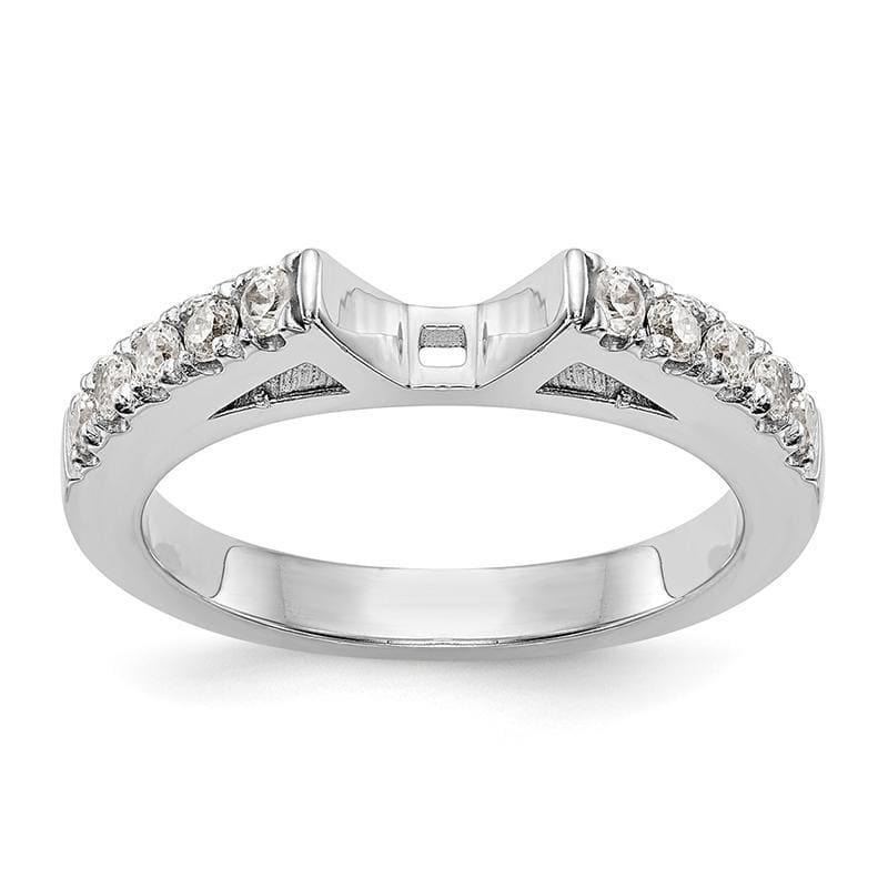 14K White Gold Peg Set Engagement Ring Mounting - Seattle Gold Grillz