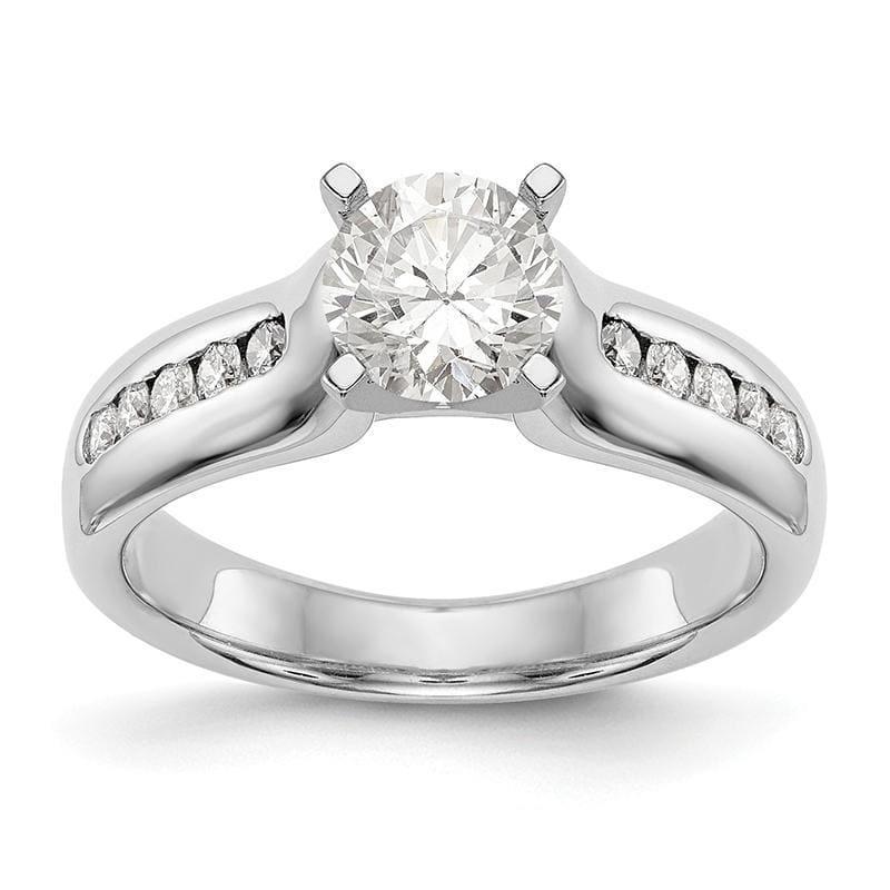 14K White Gold Peg Set Engagement Ring Mounting - Seattle Gold Grillz