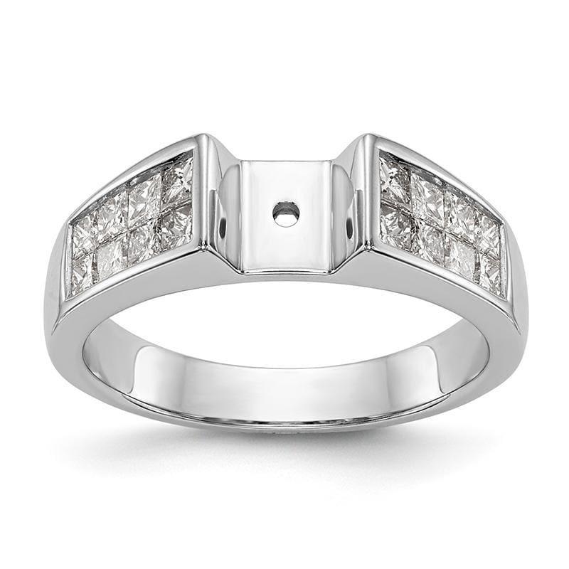 14K White Gold Peg Set Engagement Ring Mounting - Seattle Gold Grillz