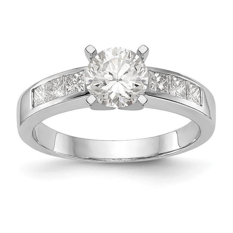 14K White Gold Peg Set Engagement Ring Mounting - Seattle Gold Grillz