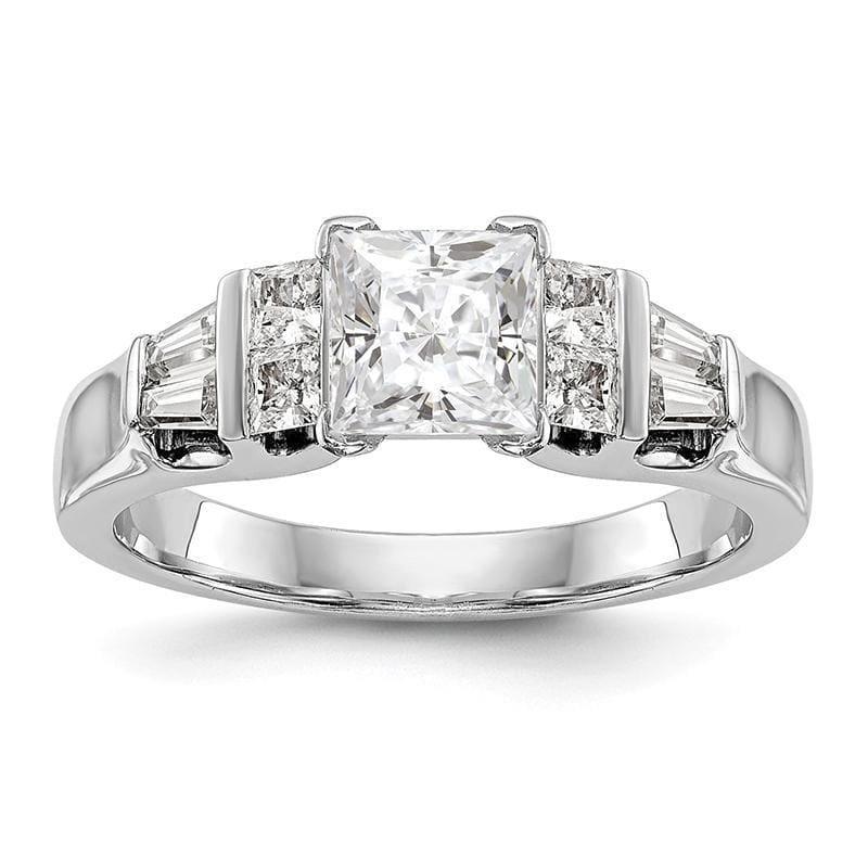 14K White Gold Peg Set Engagement Ring Mounting - Seattle Gold Grillz