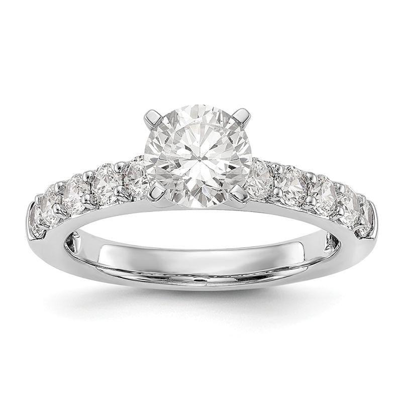 14K White Gold Peg Set Engagement Ring Mounting - Seattle Gold Grillz