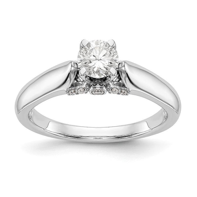 14K White Gold Peg Set Engagement Ring Mounting - Seattle Gold Grillz