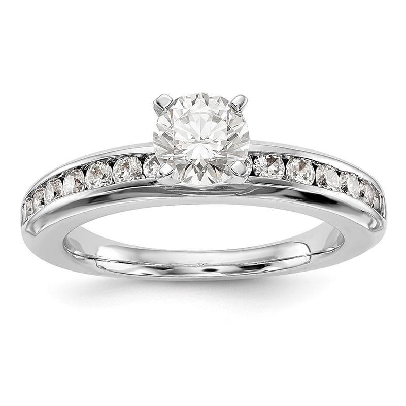 14K White Gold Peg Set Engagement Ring Mounting - Seattle Gold Grillz