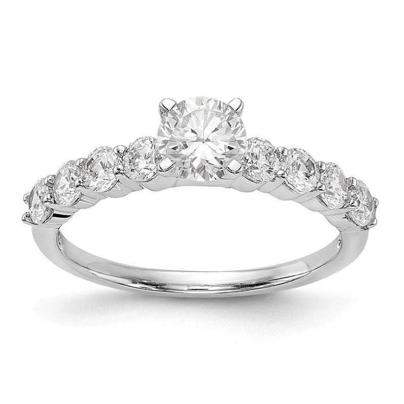 14K White Gold Peg Set Engagement Ring Mounting - Seattle Gold Grillz