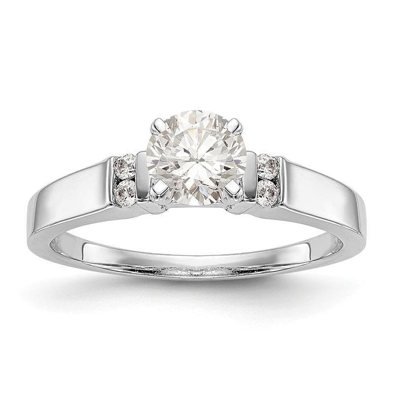 14K White Gold Peg Set Engagement Ring Mounting - Seattle Gold Grillz
