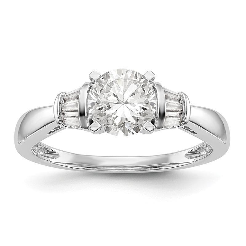 14K White Gold Peg Set Engagement Ring Mounting - Seattle Gold Grillz