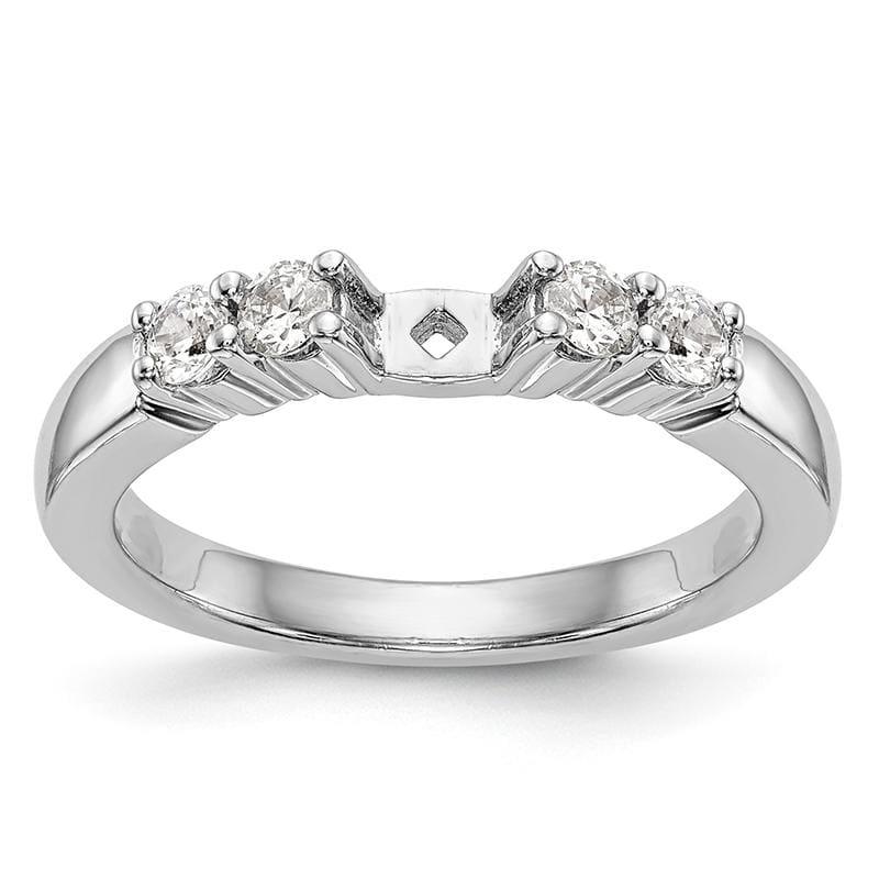 14K White Gold Peg Set Engagement Ring Mounting - Seattle Gold Grillz