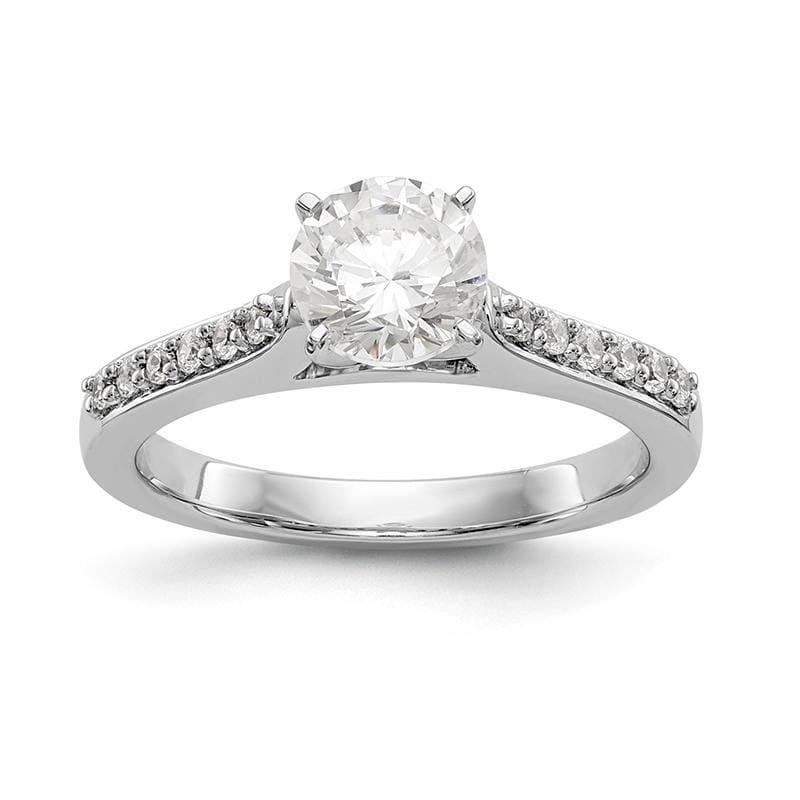 14K White Gold Peg Set Engagement Ring Mounting - Seattle Gold Grillz