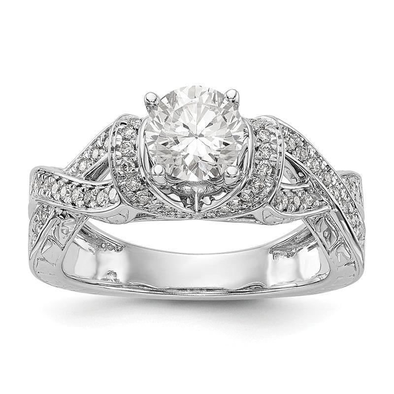 14K White Gold Peg Set Engagement Ring Mounting - Seattle Gold Grillz