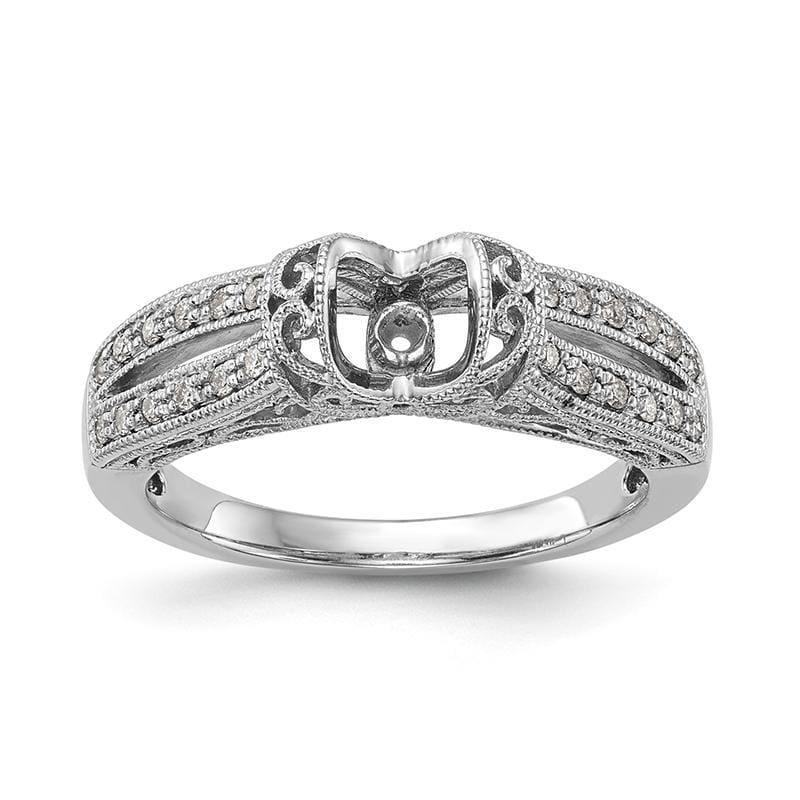 14K White Gold Peg Set Engagement Ring Mounting - Seattle Gold Grillz