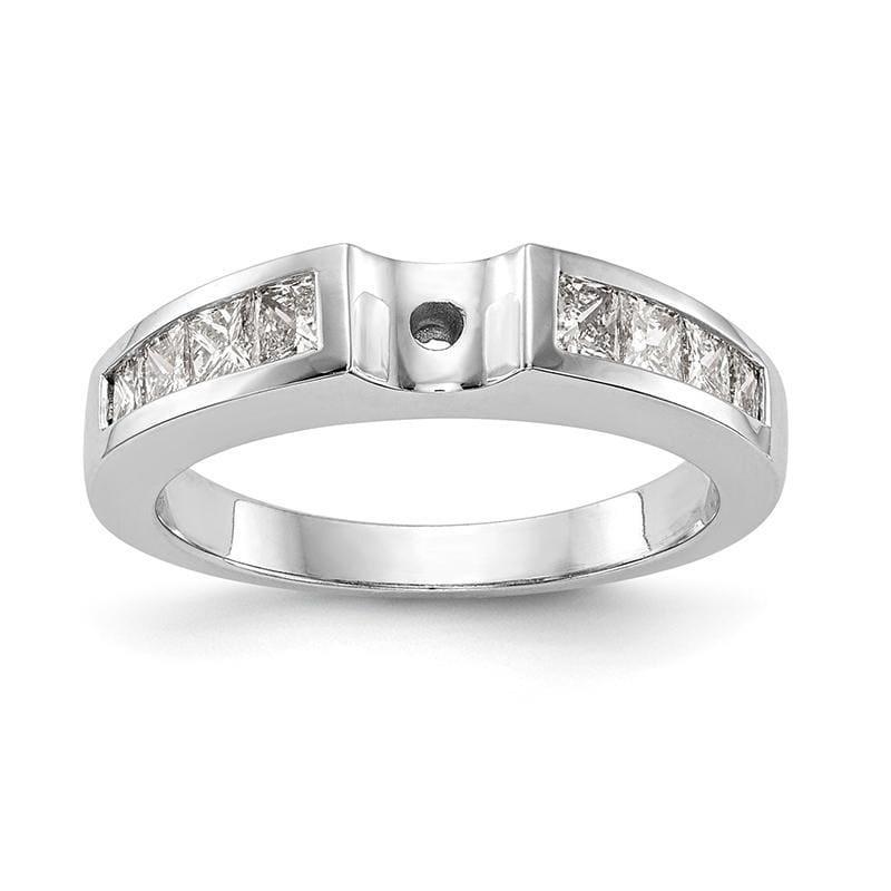 14K White Gold Peg Set Engagement Ring Mounting - Seattle Gold Grillz
