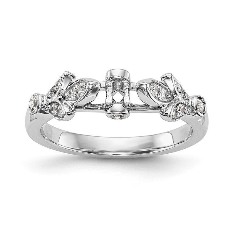 14K White Gold Peg Set Engagement Ring Mounting - Seattle Gold Grillz