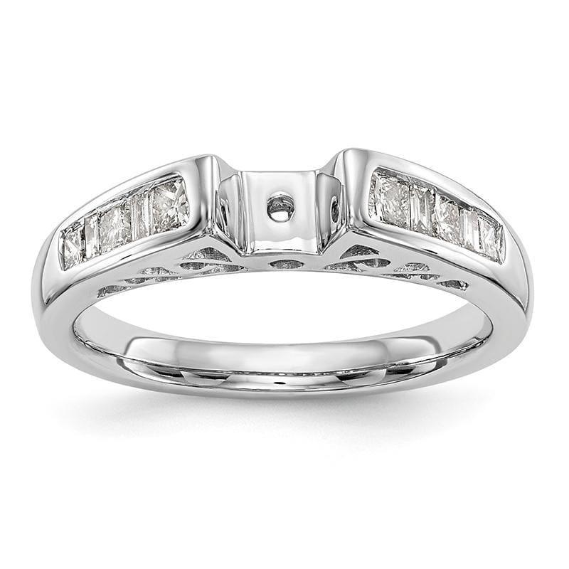 14K White Gold Peg Set Engagement Ring Mounting - Seattle Gold Grillz