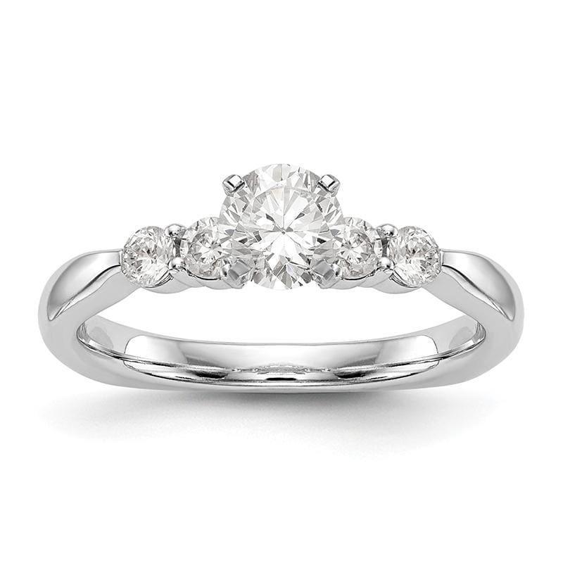 14K White Gold Peg Set Engagement Ring Mounting - Seattle Gold Grillz